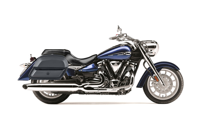 28L - Pantheon Medium Yamaha Stratoliner XV 1900 Leather Motorcycle Saddlebags BAG on Bike View @expand