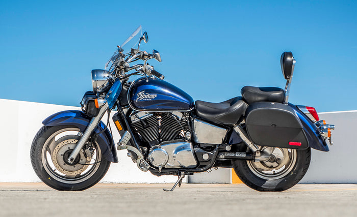 28L - Panzer Medium Honda Shadow 1100 Sabre Leather Motorcycle Saddlebags @expand