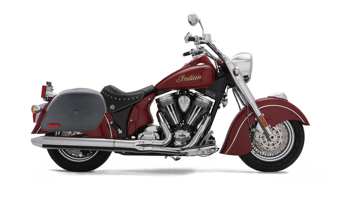 28L - Panzer Medium Indian Chief Deluxe Motorcycle Saddlebags Bag on Bike @expand