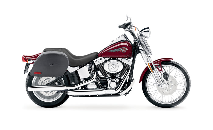 28L - Panzer Medium Motorcycle Saddlebags for Harley Davidson Softail Springer FXSTS/I Bag on Bike @expand