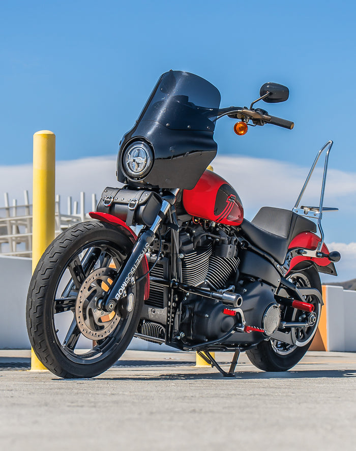 2L - Armor Studded Ducati Leather Motorcycle Fork Bag Life Style 1