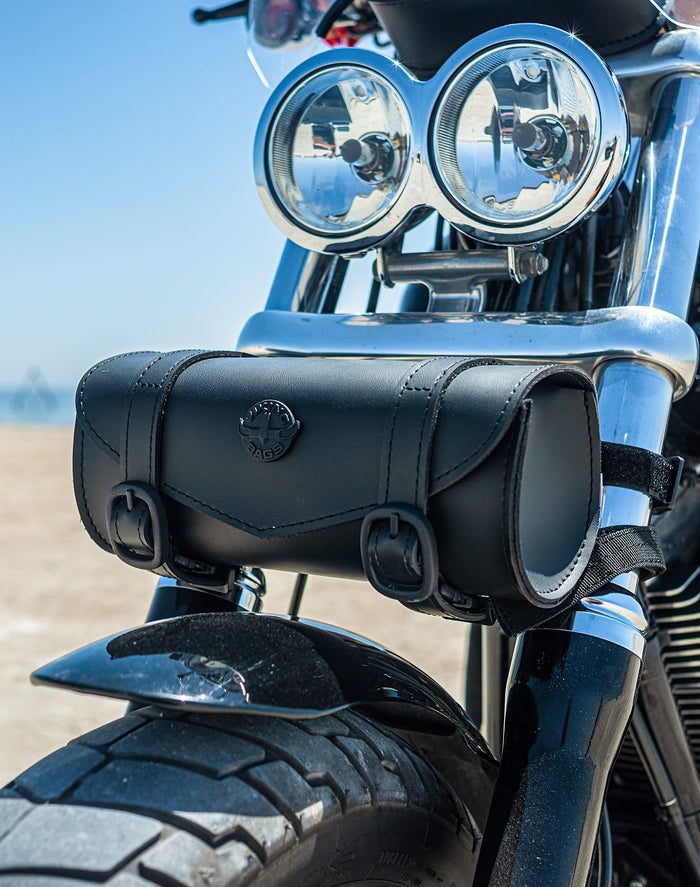 4L - Dark Age Plain Ducati Leather Motorcycle Fork Bag v1