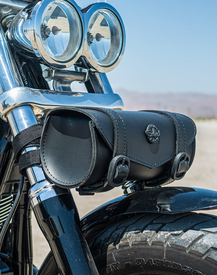 4L - Dark Age Plain Leather Motorcycle Fork Bag v2