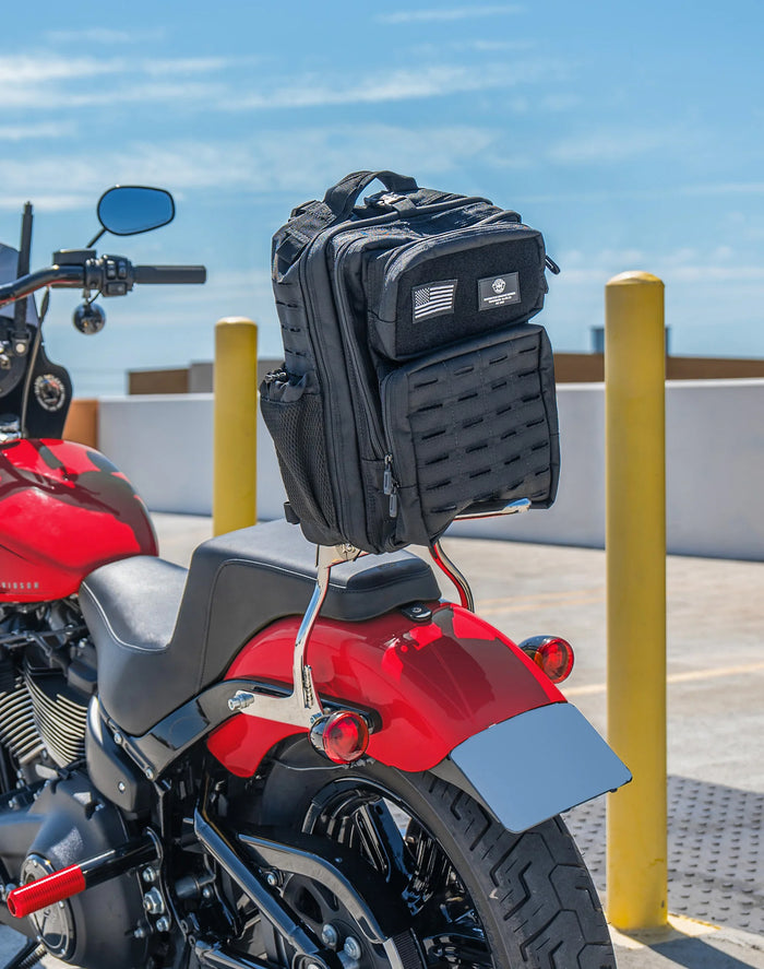 30L - Tactical Large BMW Motorcycle Backpack Vertical Lifestyle