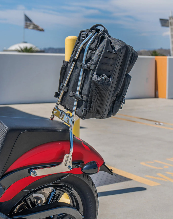 30L - Tactical Large Triumph Motorcycle Backpack Vertical Lifestyle