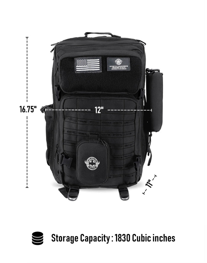 30L - Tactical Large Triumph Motorcycle Backpack Storage Capacity
