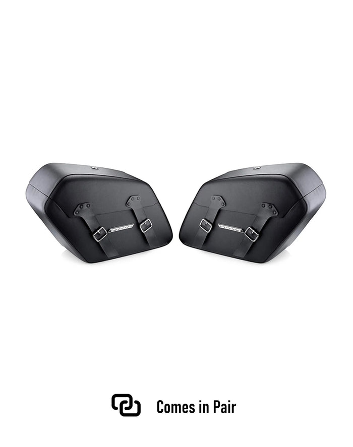 38L - Baldur XL Shock Cutout Triumph Thunderbird Leather Wrapped Hard Saddlebags Comes in Pair