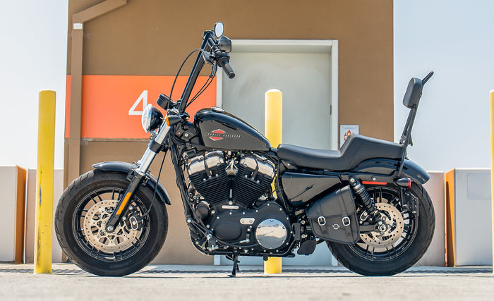3L - Crafted Harley Sportster Specific Motorcycle Swing Arm Bag @expand