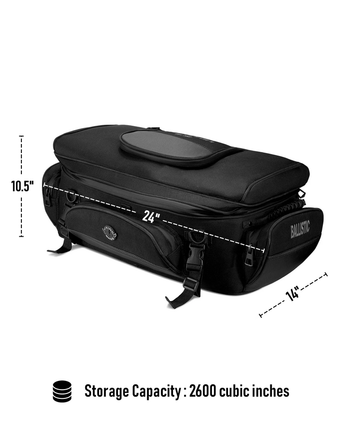 42L - Voyage Elite XL Yamaha Motorcycle Sissy Bar Bag Storage Capacity