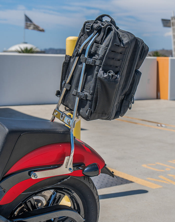 45L - Tactical XL Motorcycle Sissy Bar Backpack Life Style 3