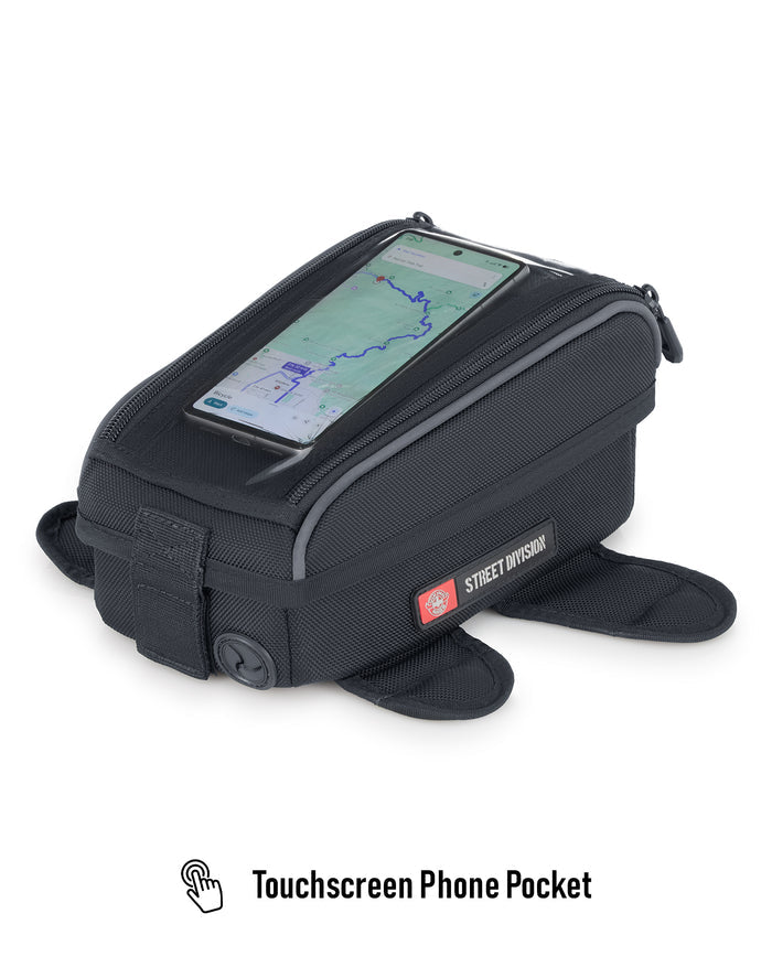 4L - Atlas Magnetic Royal Enfield Motorcycle Tank Bag Touchscreen Phone Pocket