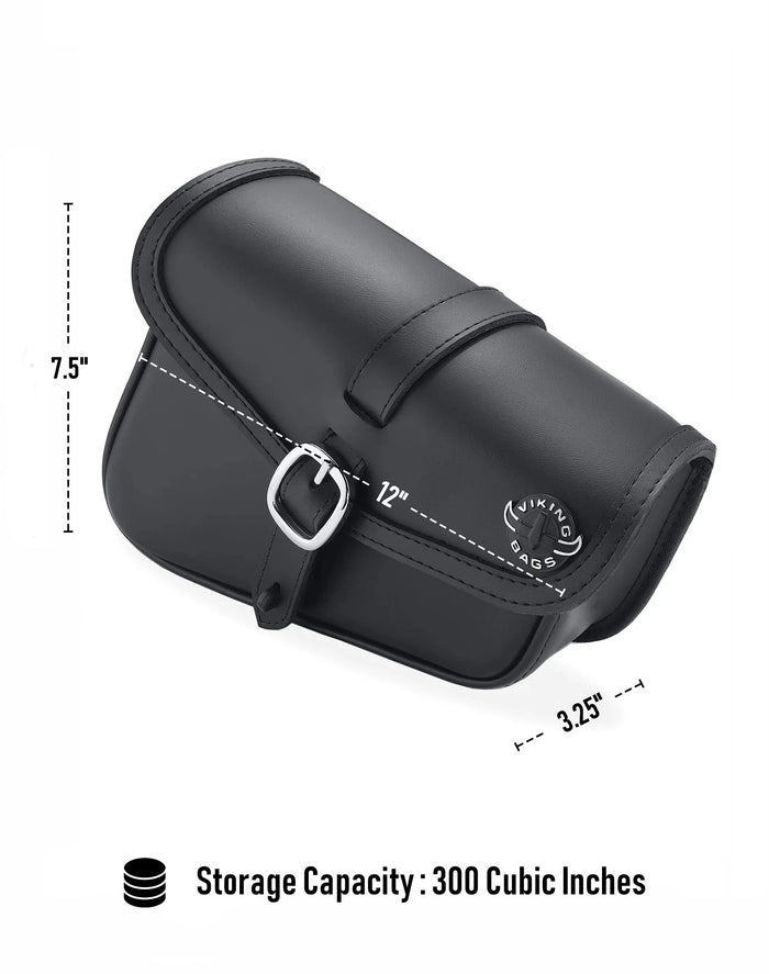 4L - Diablo Plain Leather Motorcycle Saddlebags For Harley Softail Fat Bob FXFB/S