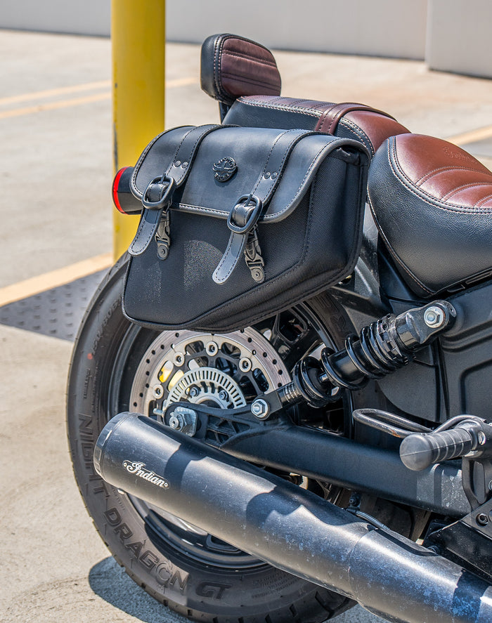 6L - Pony Indian Scout Bobber Sixty Leather Motorcycle Solo Bag (Right Only) v3
