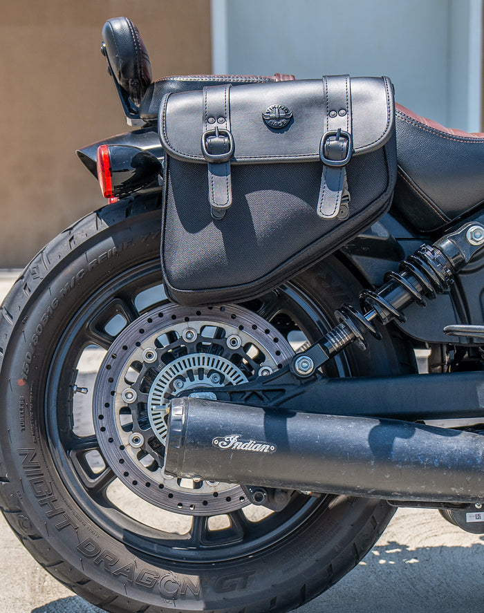 6L - Pony Indian Scout Bobber Twenty Leather Motorcycle Solo Bag (Right Only) v2