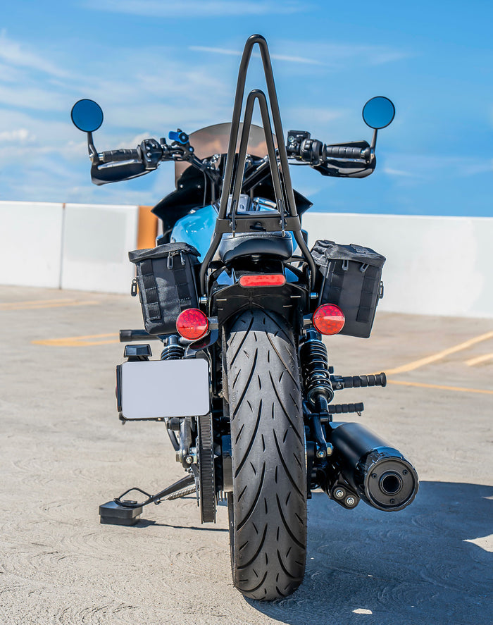 8L - Patriot Small 2025+ Indian Scout Bobber Throw Over Saddlebags Lifestyle