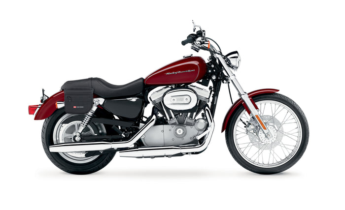 8L - Patriot XS Throw Over Saddlebags for Harley Sportster 883 Custom XL883C/XLH883C Bag on Bike @expand