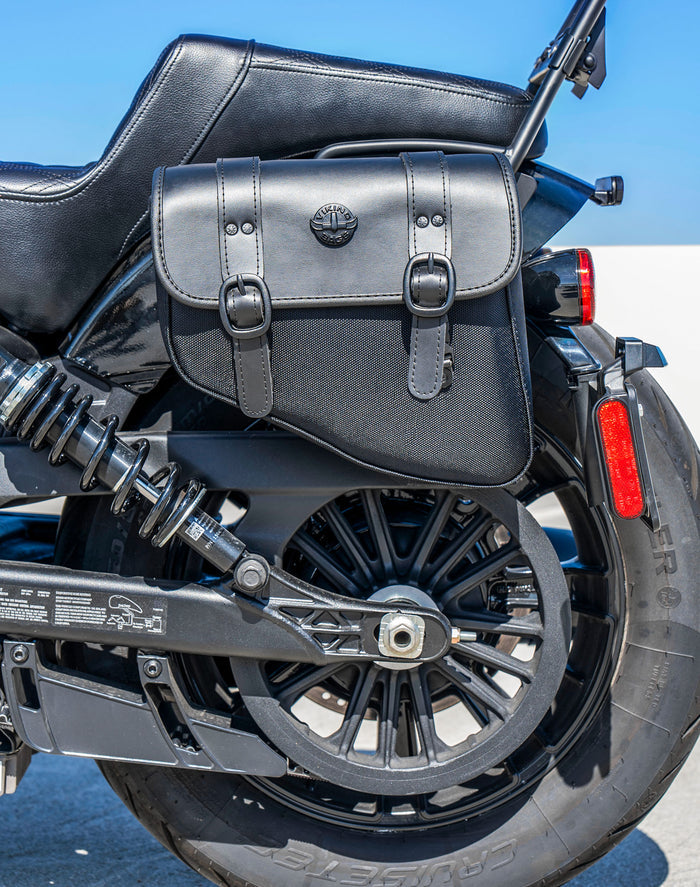 8L - Pony Indian Sport Scout Sixty Leather Motorcycle Saddlebags Lifestyle
