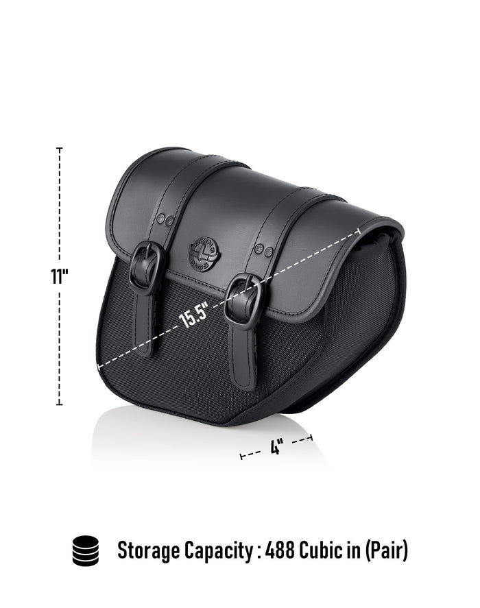 8L - Hawk Small Leather Saddlebags for Harley Dyna Street Bob FXDB/I Storage Capacity