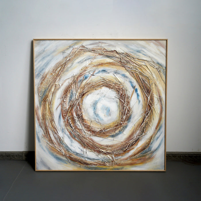 Aaron Hand-Painted Wall Decor, Art Prints with Framed, Wall Art 100x100cm