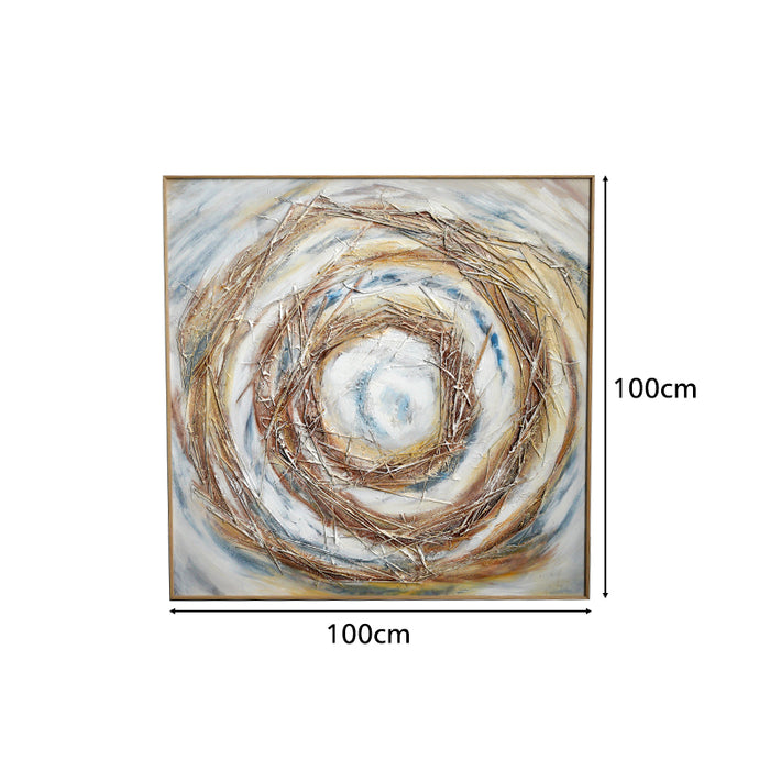 Aaron Hand-Painted Wall Decor, Art Prints with Framed, Wall Art 100x100cm