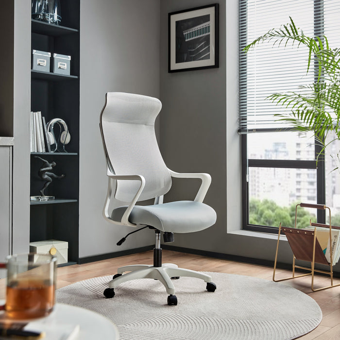 Adjustable Height Mesh Office Chair with Lumbar Support and Headrest/Caster Wheels