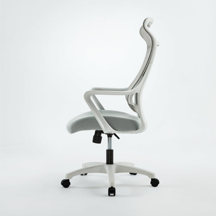 Adjustable Height Mesh Office Chair with Lumbar Support and Headrest/Caster Wheels