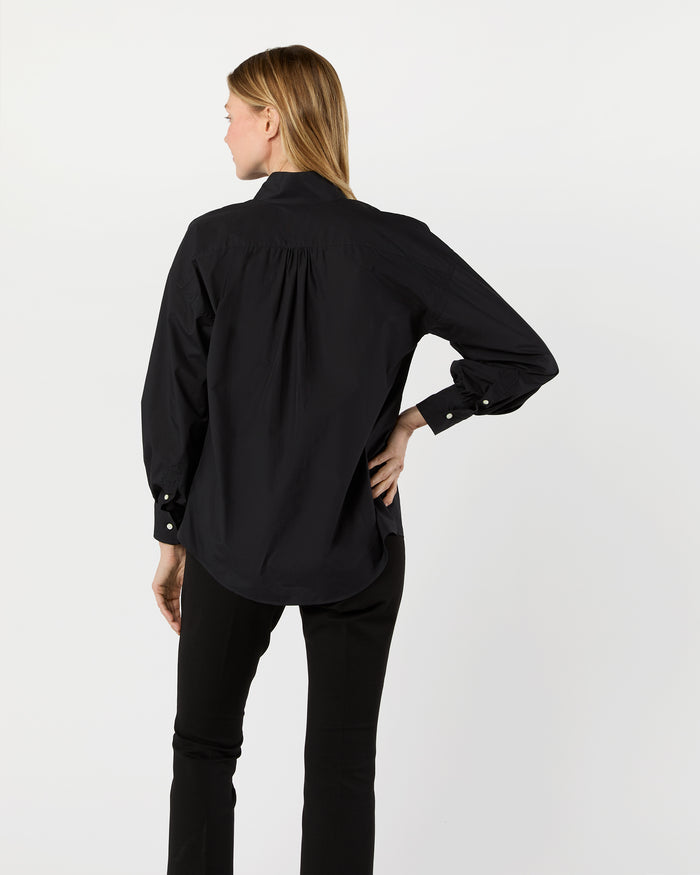 Anaya Popover Shirt in Black Poplin