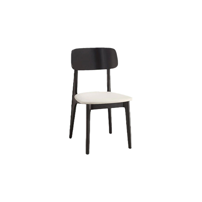 Andover Minimalist Black Dining Chair with Curved Backrest and Solid Wood Legs