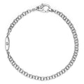 Sterling silver double cable chain bracelet, 3 mm, with lobster clasp