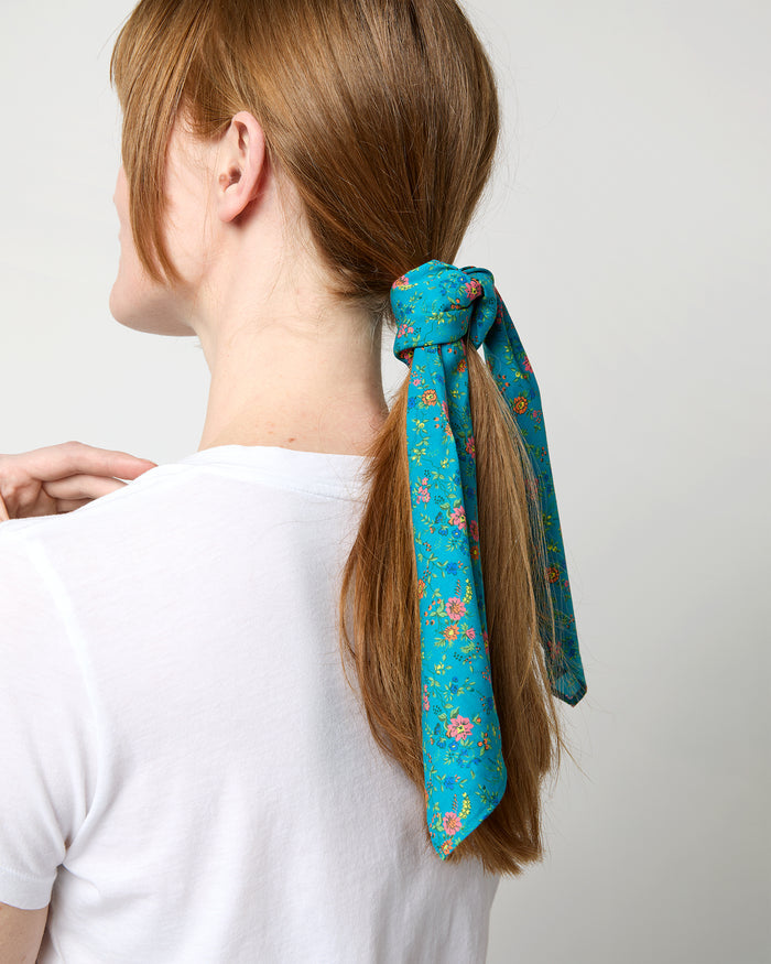 Anyway Scarf in Blue Multi Floribunda Meadow Liberty Fabric