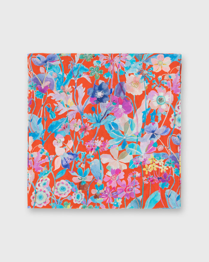 Anyway Scarf in Orange Spring Proposal Liberty Fabric Silk