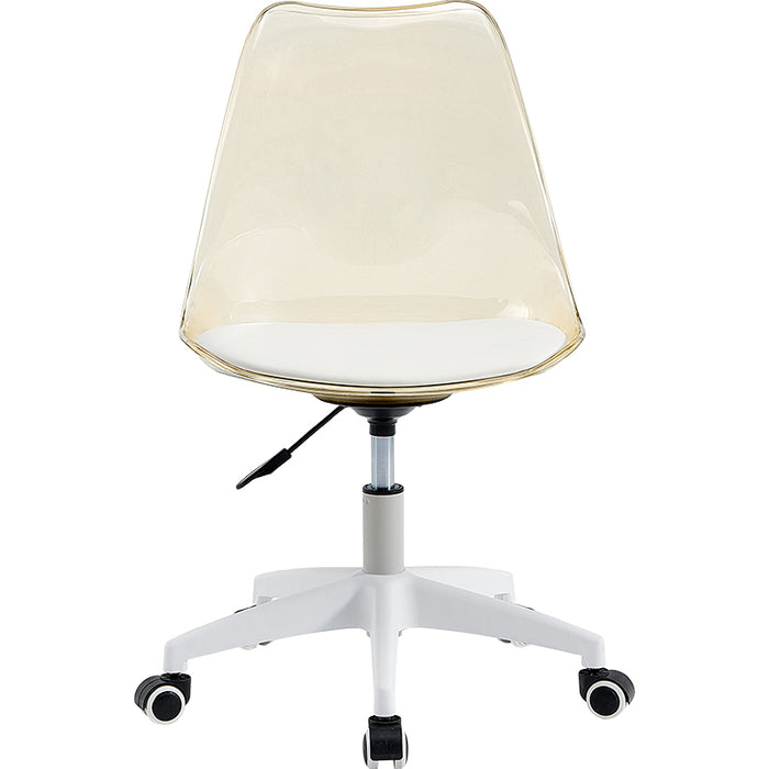 Armless Clear Desk Chair/Acrylic Rolling Chair/Adjustable Height Office Chair