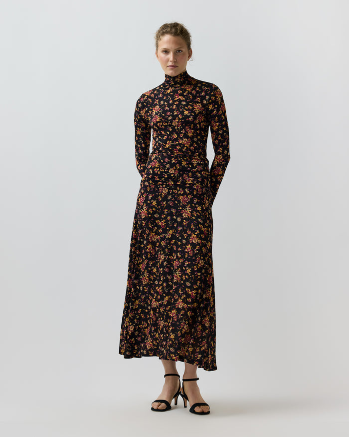 Aurelia Turtleneck in Noir Floral