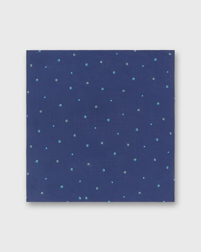 Bandana in Navy/Green/Blue Tie Dye Dot