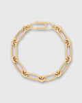 Bar A Charms Bracelet in Gold