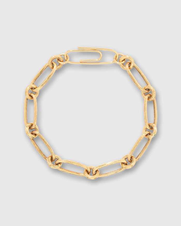 Bar A Charms Bracelet in Gold