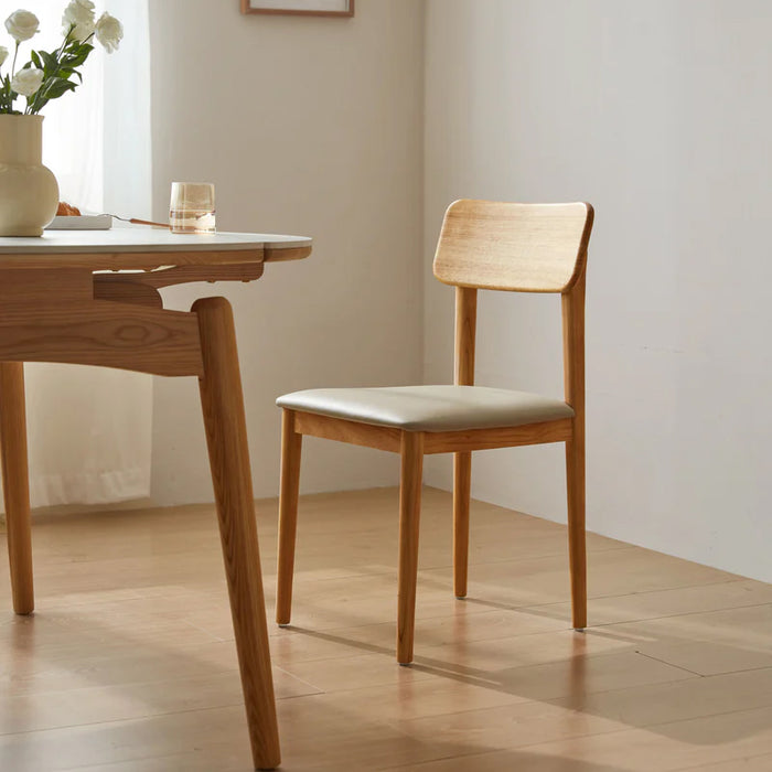 Bianca Tech Fabric Cushioned Chair with Solid Wood Legs