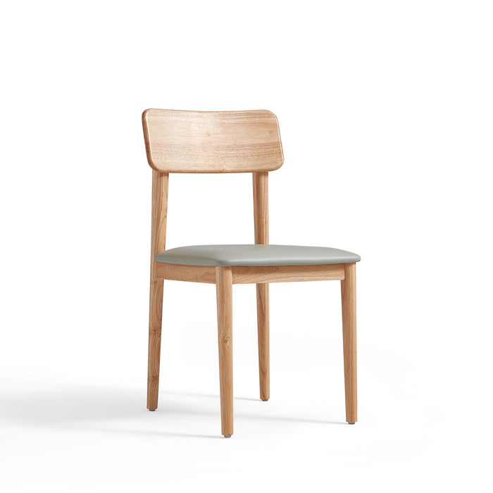 Bianca Tech Fabric Cushioned Chair with Solid Wood Legs