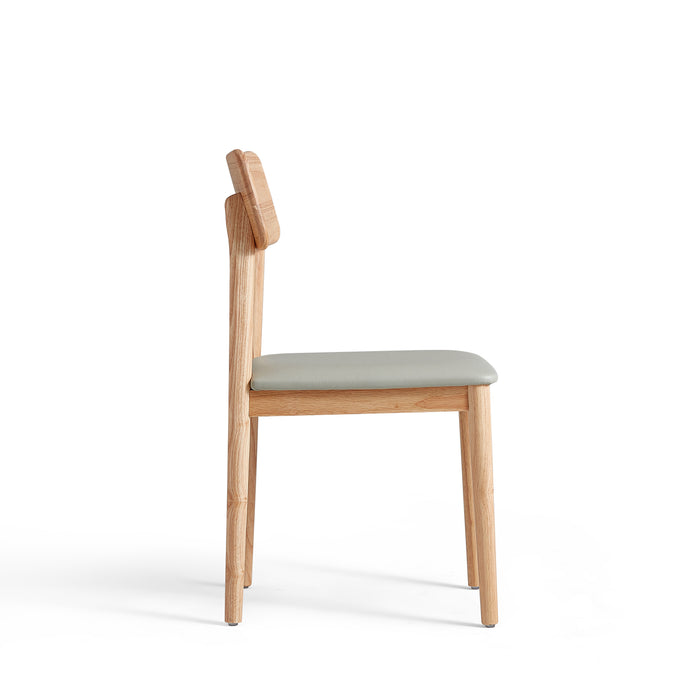 Bianca Tech Fabric Cushioned Chair with Solid Wood Legs