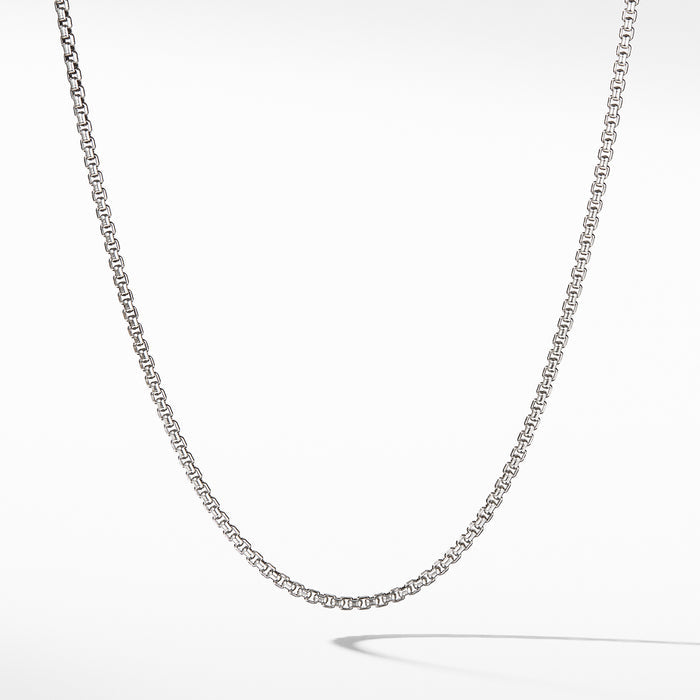 Box Chain Necklace in Sterling Silver with 14K Yellow Gold Accent\, 2.7mm