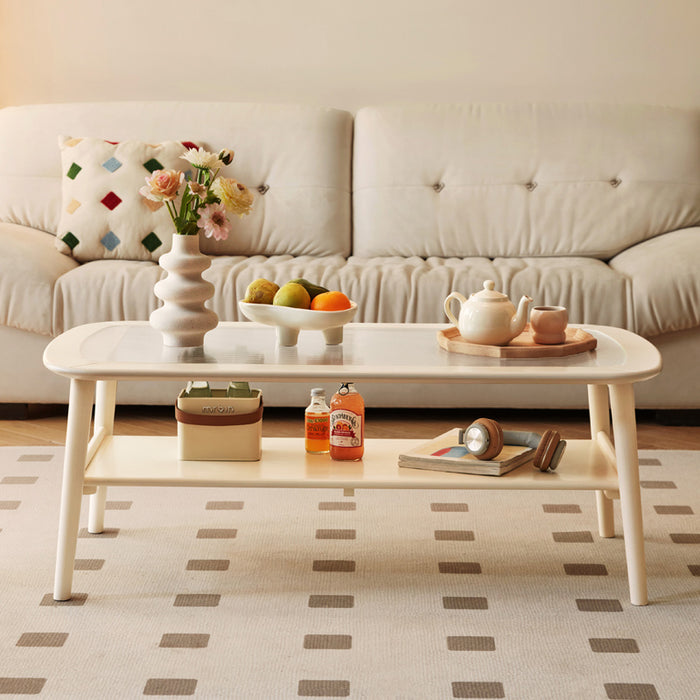 Bryan 1.0m/1.2m Rubberwood Coffee Table For Home White