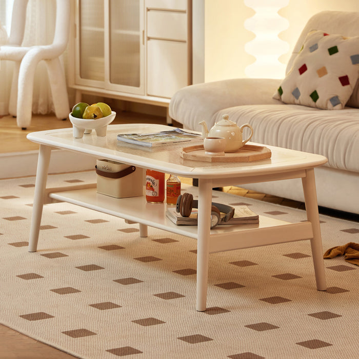 Bryan 1.0m/1.2m Rubberwood Coffee Table For Home White