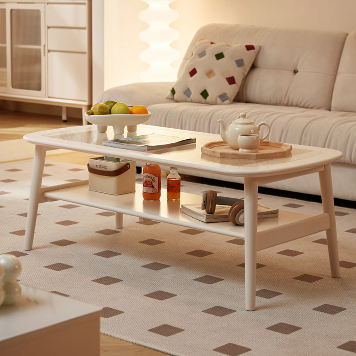 Bryan 1.0m/1.2m Rubberwood Coffee Table For Home White