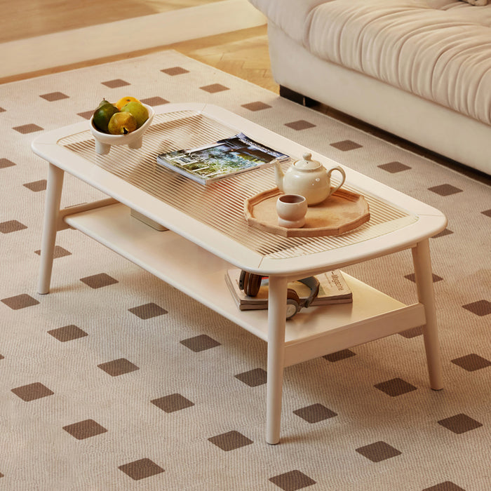 Bryan 1.0m/1.2m Rubberwood Coffee Table For Home White