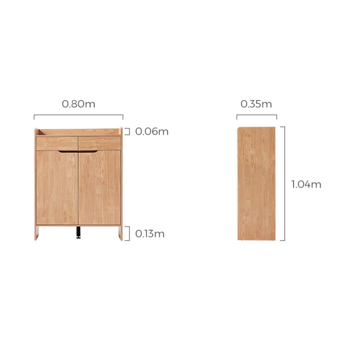 Burgis Natural Wood Color Shoe Cabinet with Drawers/Entryway Cabinet/80cm
