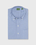 Button-Down Sport Shirt in Blue/Sky Check Poplin