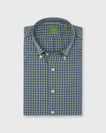 Button-Down Sport Shirt in Lovat/Heather Blue Gingham