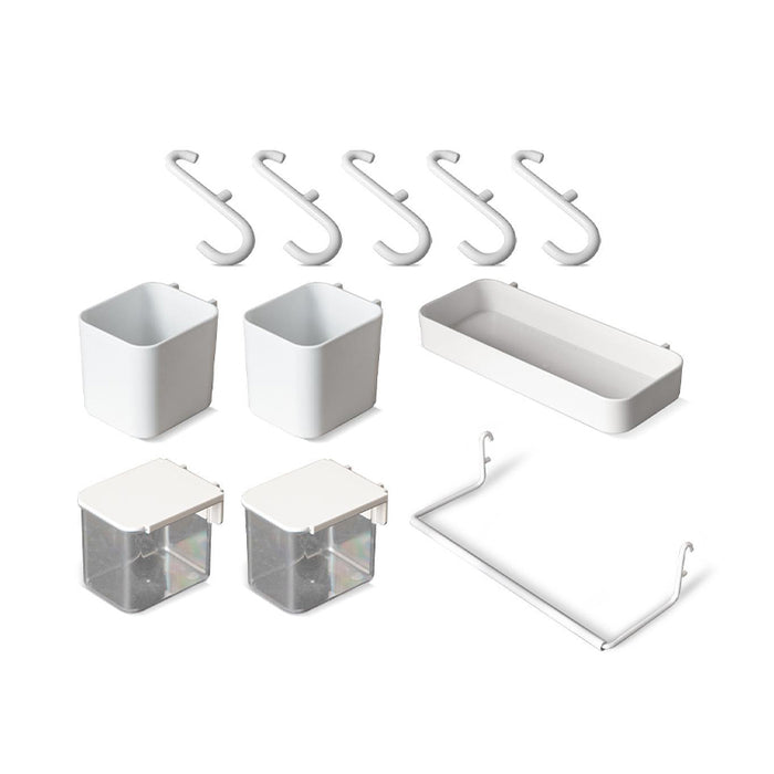 Caleb 7-Piece Pegboard Organizer Set White