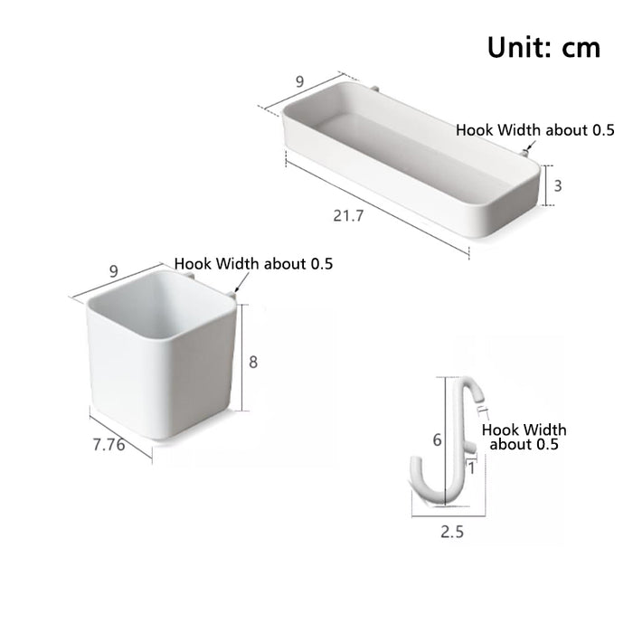Caleb 7-Piece Pegboard Organizer Set White