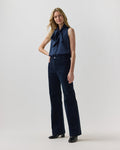 Camille Patch-Pocket Jean in Navy Stretch Corduroy